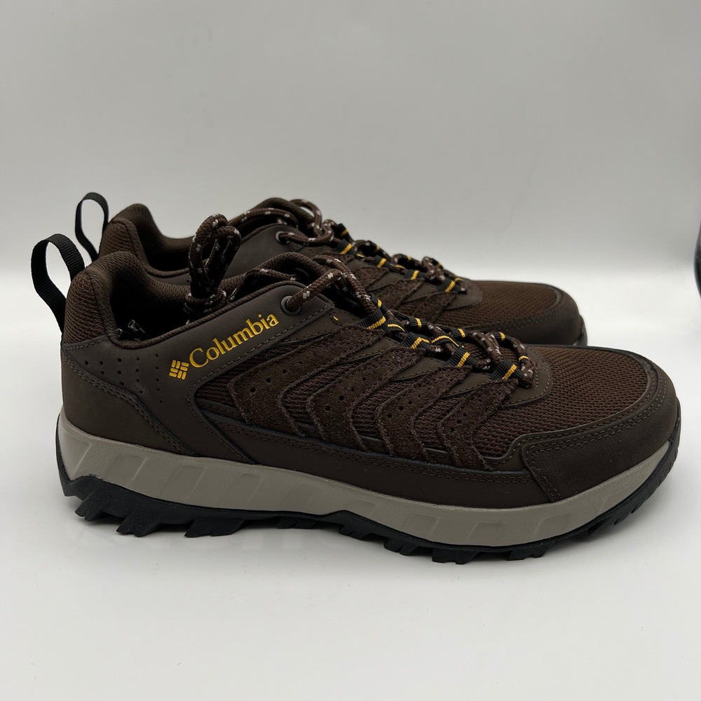 Columbia Strata Trail Low Hiking Shoes Mens 9 Brown Cordovan Mesh Suede Rugged - Picture 4 of 9